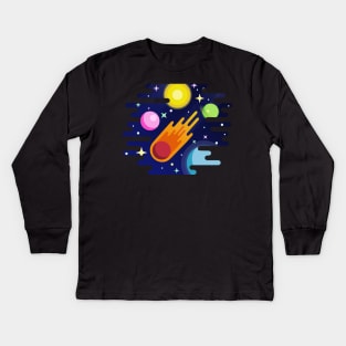 Space Comet Kids Long Sleeve T-Shirt